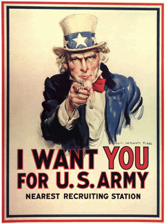 James M. Flagg, 'Uncle Sam Recruiting Poster', 1916. Library of Congress, Prints and Photographs Division, Washington, DC